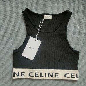 Celine Lettering Webbing Short Vest